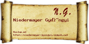 Niedermayer Gyöngyi névjegykártya