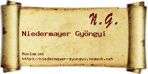 Niedermayer Gyöngyi névjegykártya